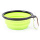 Portable Pet Folding Feeding Bowl Silicone Water Dish Feeder Puppy Travel Bowl, Random Color Delivery, Bowl Diameter: 13cm(Green)