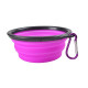 Portable Pet Folding Feeding Bowl Silicone Water Dish Feeder Puppy Travel Bowl, Random Color Delivery, Bowl Diameter: 13cm (Magenta)