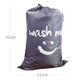 Home Quilt Clothes Travel Nylon Draw Cord Smile Face Pattern Arrange Storage Bag (Grey)