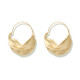 Hyperbole Irregular Leaf Metal Large Hoop Earrings for Women(Gold)