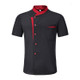 Spliced Chef Cooking Workwear  Catering Restaurant Coffee Shop Waiter Uniforms, Size:M(Black)