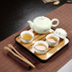 Outdoor Travel Mini Portable Ceramics Teaware Set Without Travel Box, Pattern:Lotus Rhyme