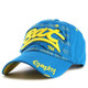 Embroidery Letter Pattern Adjustable Curved Eaves Baseball Cap, Head Circumference: 54-62cm(blue yellow)