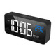 Bedside Alarm Clock Sound Control Mirror LED Music Clock (Black)