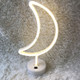 Moon Shape Romantic Neon LED Holiday Light with Holder, Warm Fairy Decorative Lamp Night Light for Christmas, Wedding, Party, Bedroom(Warm White)