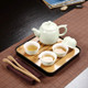 Outdoor Travel Mini Portable Ceramics Teaware Set Without Travel Box, Pattern:Wishful