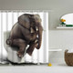Printed Elephant  Shower Curtain Bathroom Set Waterproof Shower Curtain, Size:180x200cm