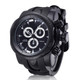 1670 Shock Resistant Fashionable Quartz Business Sport Wrist Watch with Rubber Band & Alloy Case for Men (Black)