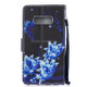 Blue Flower Pattern Horizontal Flip Leather Case for Galaxy S10e, with Holder & Card Slots & Wallet