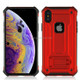 Shockproof PC + TPU Armor Protective Case for iPhone XS, with Holder (Red)