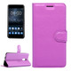 For Nokia 6 Litchi Texture Horizontal Flip Leather Case with Magnetic Buckle & Holder & Card Slots & Wallet (Purple)