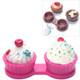 Cartoon Cute Cream Cake Glasses Double Box Contact Lenses Couple Box(Rose Red)