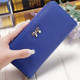 Women Long Wallet Zipper Phone Bag Korean Bow Multi-card Purse(Royal Blue)