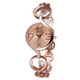 WeiQin Women Fashion Hollow Chain Bracelet Crystal Inlaid Dial Quartz Wrist Dress Watch(Rose Gold)