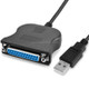 USB 2.0 to DB25 25 Pin Female Port Print Converter Cable(Black)