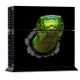 3D Green Snake Pattern Protective Skin Sticker Cover Skin Sticker for PS4 Game Console