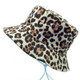 Leopard Double-sided Wearable Fisherman Hat Outdoor Sun Hat Retro Basin Hat, Size:One Size(White)