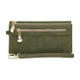 Women Long Wallet Female High Capacity Double Zippers Clutch Purse(Dark Green)