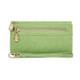 Women Long Wallet Female High Capacity Double Zippers Clutch Purse(Green)