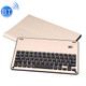 FT-1039B Detachable Bluetooth 3.0 Aluminum Alloy Keyboard +  Lambskin Texture Leather Case for iPad Pro 10.5 inch / iPad Air (2019), with Water Repellent / Three-gear Angle Adjustment / Magnetic / Sleep Function (Gold)