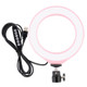 PULUZ 6.2 inch 16cm USB 10 Modes 8 Colors RGBW Dimmable LED Ring Vlogging Photography Video Lights with Cold Shoe Tripod Ball Head(Pink)