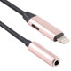 3.5mm Female to 8 Pin Female + Male Audio & Charge Adapter, For iPhone XR / iPhone XS MAX / iPhone X & XS / iPhone 8 & 8 Plus / iPhone 7 & 7 Plus / iPhone 6 & 6s & 6 Plus & 6s Plus / iPad(Rose Gold)