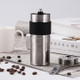 Portable Conical Burr Mill Manual Stainless Steel Hand Crank Coffee Bean Grinder with Silicone Ring, Capacity: 40g