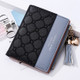 Cute Fashion Purse Leather Long Zip Wallet Coin Card Holder Soft Leather Phone Card Female Clutch(black)