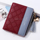 Cute Fashion Purse Leather Long Zip Wallet Coin Card Holder Soft Leather Phone Card Female Clutch(Red)