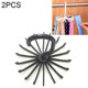 2 PCS 18 Claws 360 Degree Rotatable Tie Rack Belt Scarf Hanger Holder, Size: L(Black)