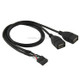 10 Pin Motherboard Female Header to 2 USB 2.0 Female Adapter Cable, Length: 50cm