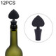 12 PCS Silicone Wine Stopper Poker Series Wine Stopper(Black Peach Heart)
