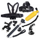 YKD -136 8 in 1 Chest Strap + Head Strap + Bike Handlebar Holder + Suction Cup Mount Holder + Extendable Handle Monopod + Floating Handle Grip Set for GoPro NEW HERO / HERO7 /6 /5 /5 Session /4 Session /4 /3+ /3 /2 /1, Xiaoyi and Other Action Cameras