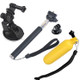 YKD-128 4 in 1 Tripod Mount Adapter + Suction Cup Mount + Floaty Bobber Monopod Set for GoPro HERO7 /6 /5 /5 Session /4 Session /4 /3+ /3 /2 /1, Xiaoyi and Other Action Cameras