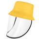 PULUZ  Anti-Saliva Splash Anti-Spitting Anti-Fog Anti-Oil Protective Cap Kids Fisherman Hat Removable Face Shield(Yellow)