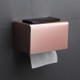 Bathroom Wall-mounted Waterproof Paper Tissue Roll Stand Holder(Rose Gold)