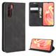 For OPPO A91 Retro-skin Business Magnetic Suction Horizontal Flip PU Leather Case with Holder & Card Slots & Wallet(Black)