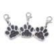 10 PCS Enamel Cat Dog  Bear Paw Prints Key Chain Jewelry Making(Black)