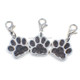 10 PCS Enamel Cat Dog  Bear Paw Prints Key Chain Jewelry Making(Black)