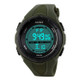 SKMEI 1025 Multifunctional Female Outdoor Fashion Waterproof Large Dial Silicone Watchband Wrist Watch(Army Green)