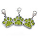 10 PCS Enamel Cat Dog  Bear Paw Prints Key Chain Jewelry Making(Light Green)