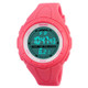 SKMEI 1025 Multifunctional Female Outdoor Fashion Waterproof Large Dial Silicone Watchband Wrist Watch(Rose Red)