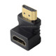 HDMI 19Pin Male to HDMI 19Pin Female 90-degree Angle Adaptor (Gold Plated)(Black)