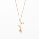 2 PCS Valentines Day Gift Rose Flower Pendant Jewelry Chain Necklace, Chain Length: 45cm(Gold)