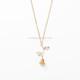 2 PCS Valentines Day Gift Rose Flower Pendant Jewelry Chain Necklace, Chain Length: 45cm(Gold)