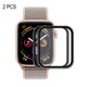 2 PCS ENKAY Hat-Prince 0.2mm 9H 3D Aluminum Alloy Frame Full Screen Glass Film for Apple Watch Series 4 40mm(Black)