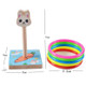 Kindergarten Children Wooden Rabbit Animal Throwing Ring Toss Games Activities Toys, Size: 9*9*14.7cm