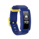 For Fitbit Inspire HR / Ace 2 Silicone Smart Watch Replacement Strap Wristband(Blue + Yellow Buckle)