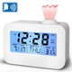 Sound Controlled Talking Time Projection Clock with Calendar and Temperature LCD Display(White)