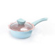 Baby Complementary Food Pot Cooking Milk Pan Maifan Stone Non Stick Household Multifunction Small Pot, Color:Blue Milk Pan With Lid